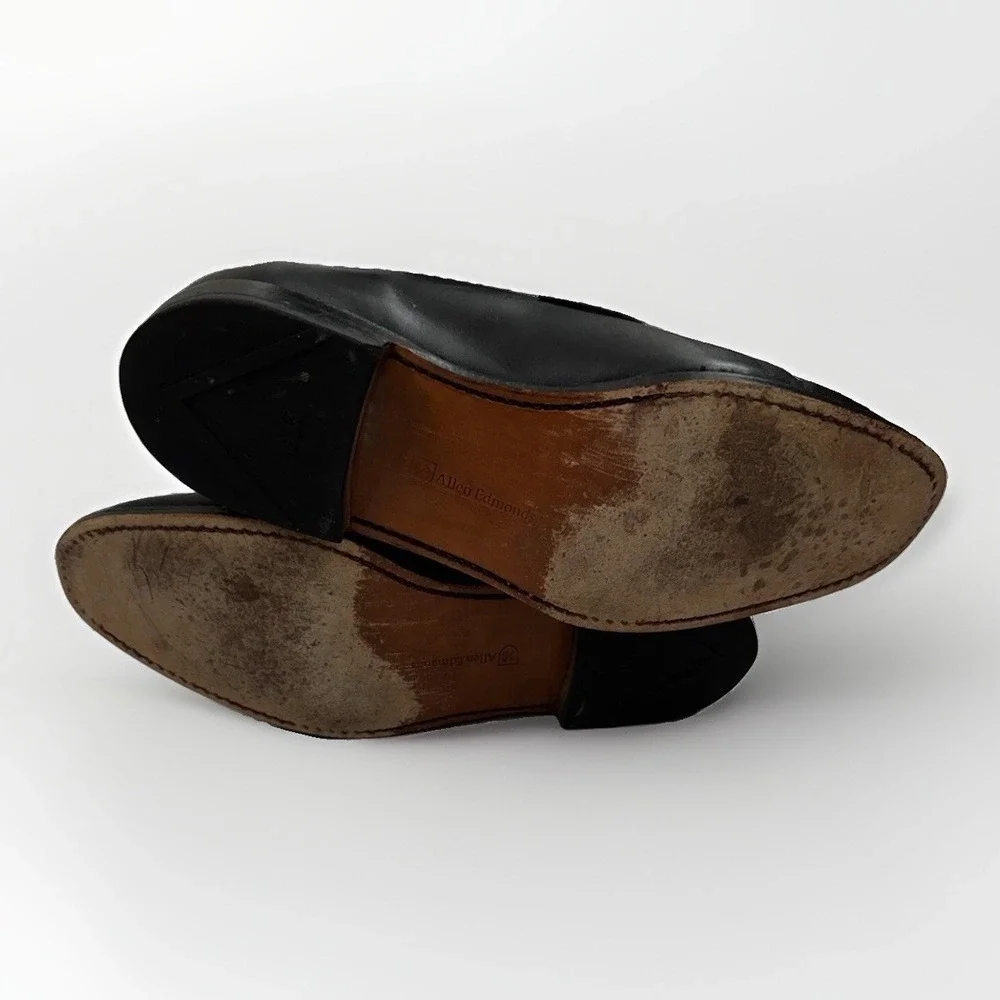 Allen Edmonds Men's Black Lake Forest Leather Penny Loafers Size 10D